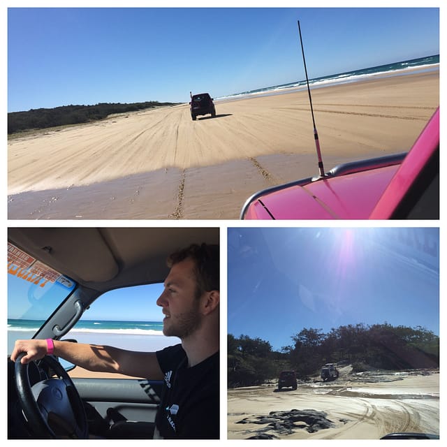 Driving along the beach in a 4x4